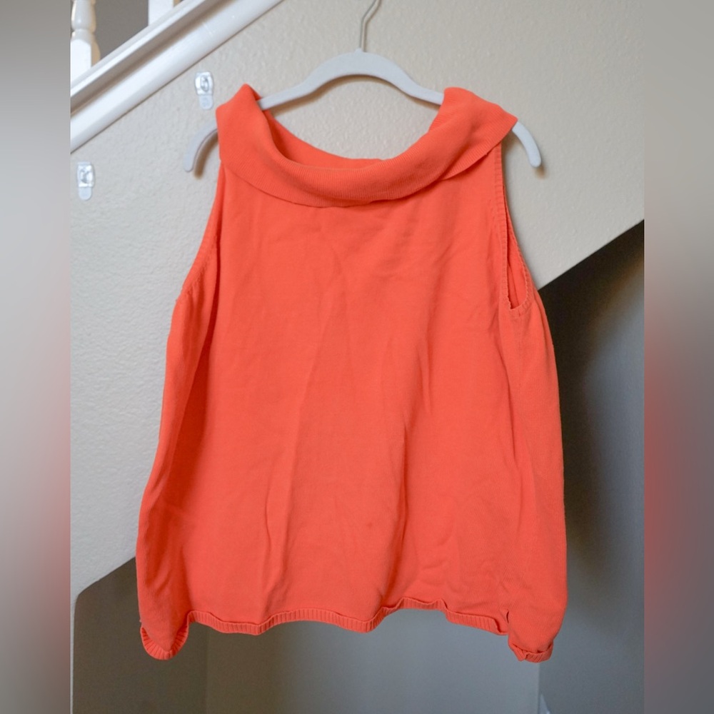 Orange Cowl Neck Vest 3X